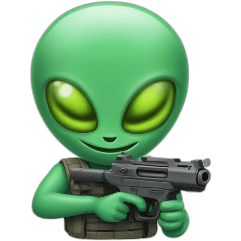 Alien with gun smile emoji