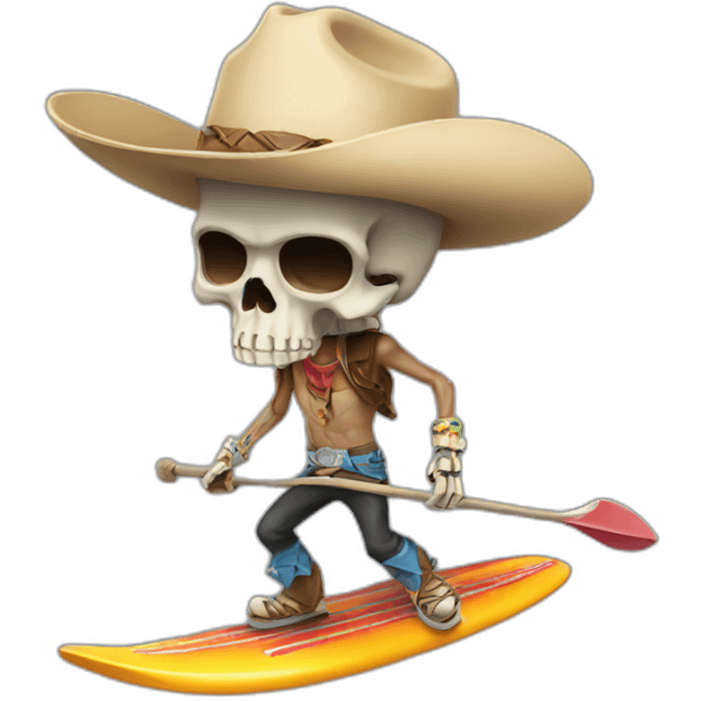 skull surfer cowboy emoji