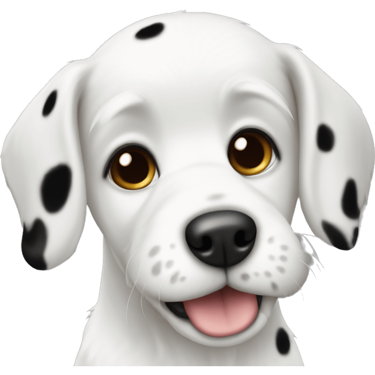 white dog with black spots small emoji