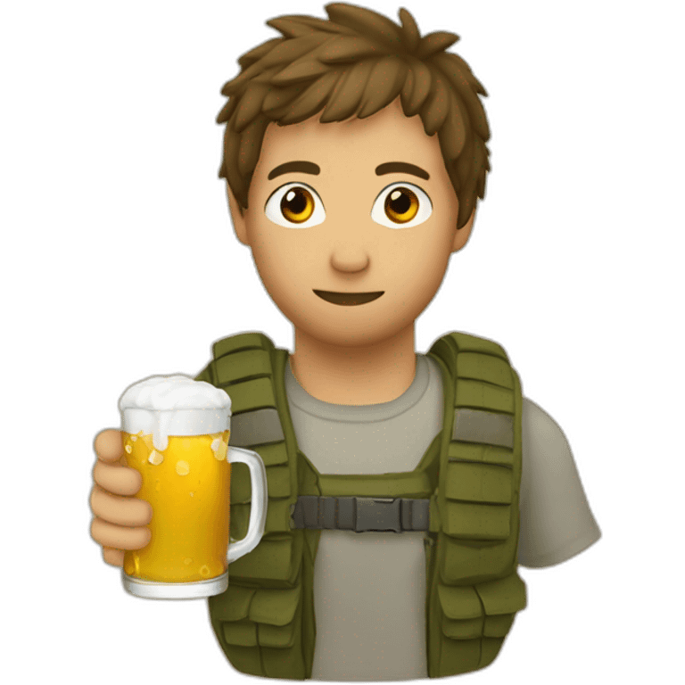 Insurgent drinking à beer emoji