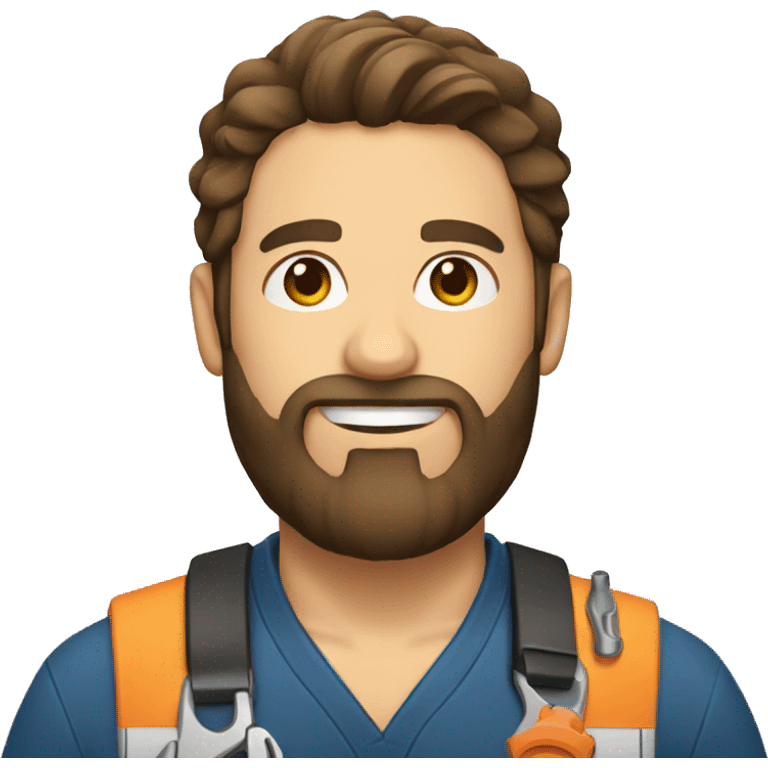 auto mechanic with beard brown hair emoji