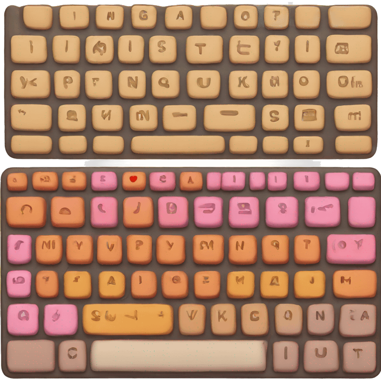 Brown, tan, orange and pink key board and mouse set emoji