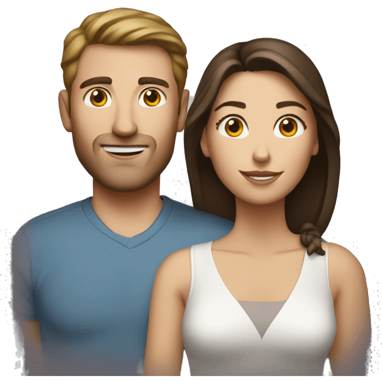 caucasian couple brunette emoji