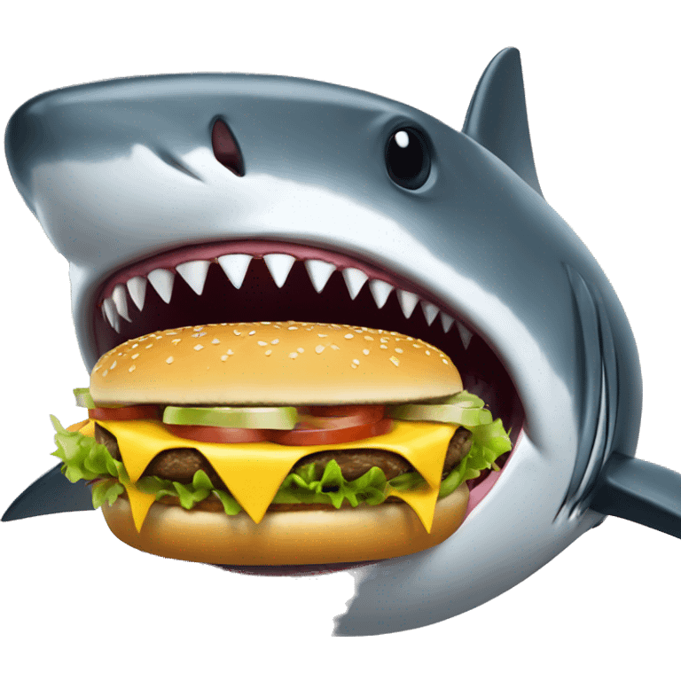 Shark eating cheeseburger  emoji