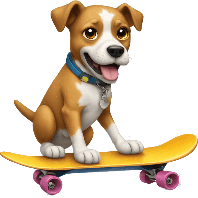 A dog riding a skateboard emoji