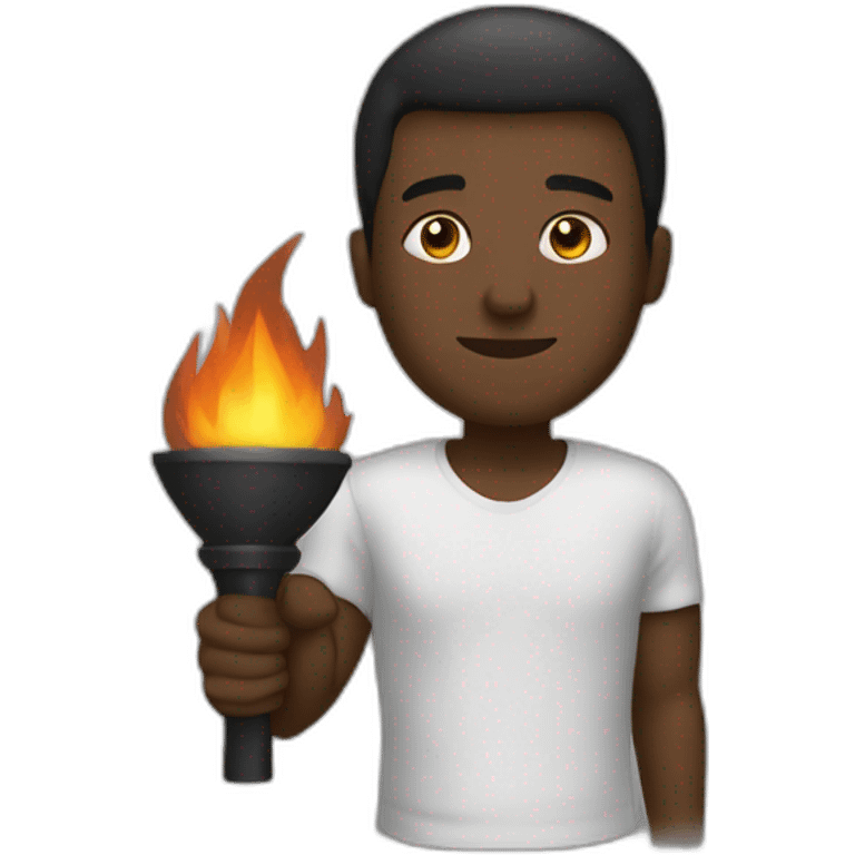 Blackman hold fire torch emoji