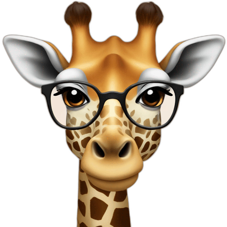 giraffe with glasses emoji