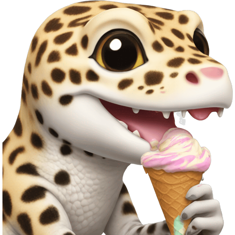 leopard gecko eating ice cream emoji