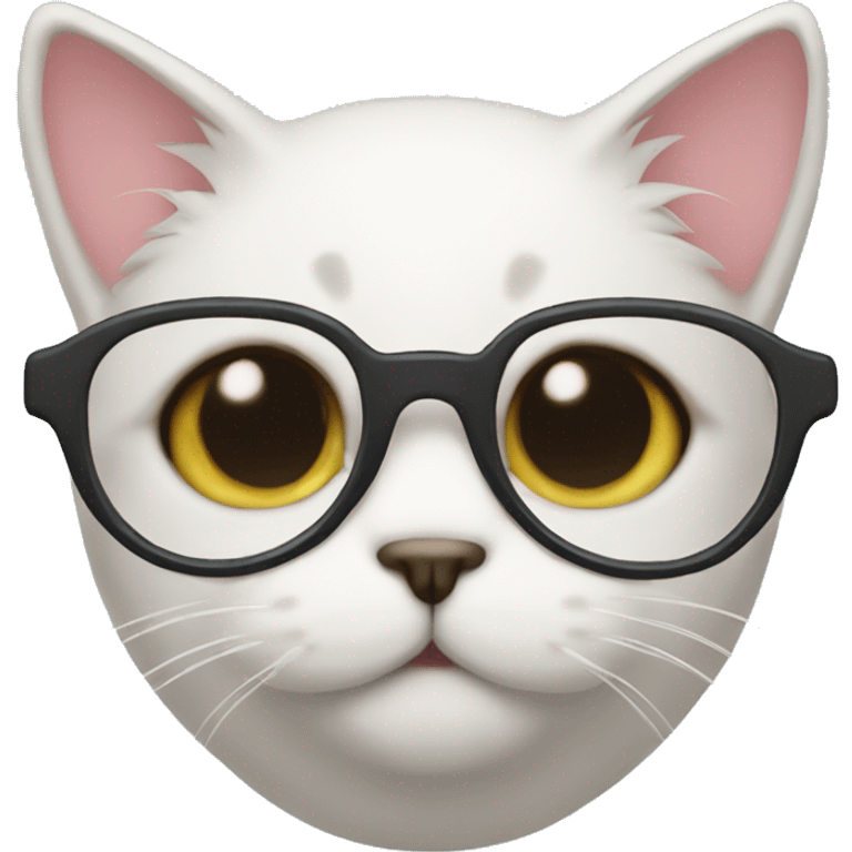 cute cat with glasses emoji