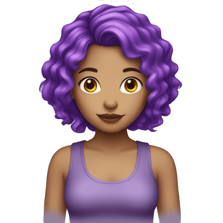 Light skin girl with purple hair  emoji