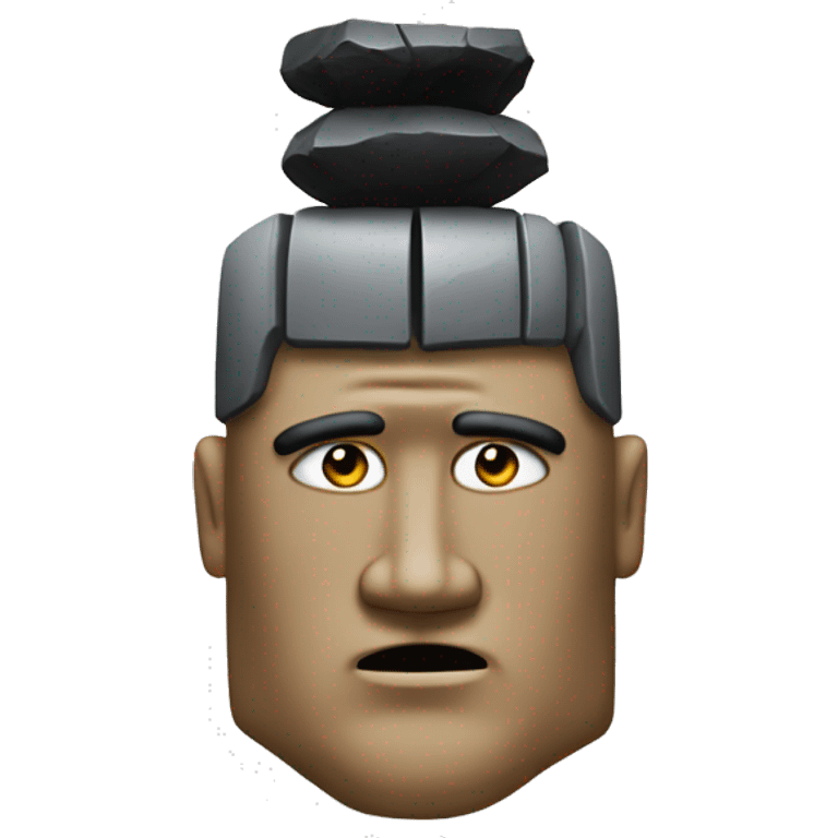 Moai statue head with trumps hair piece emoji