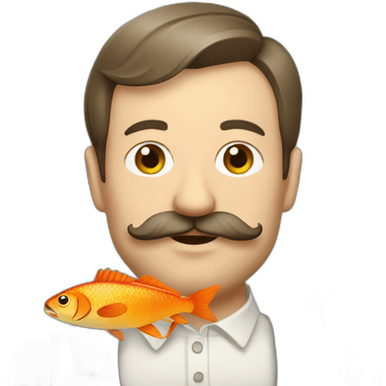 russian moustache husband with fish emoji