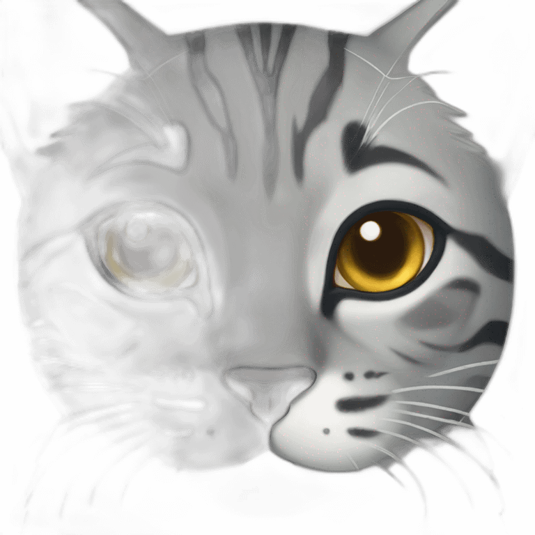 Grey big cute bengal cat grey eyes emoji