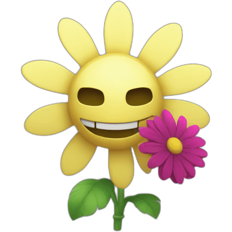 undertale flowey the flower with angry face emoji