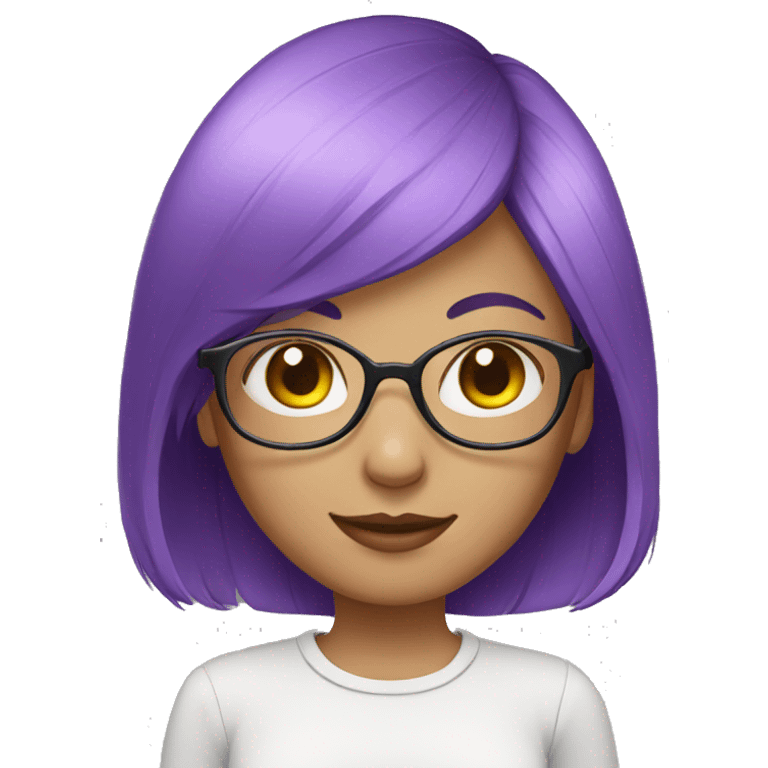 Girl-with-short-and-purple-hair-with-white-framed-glasses emoji