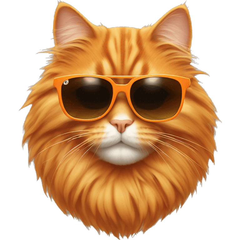 Orange floofy cat with sunglasses emoji