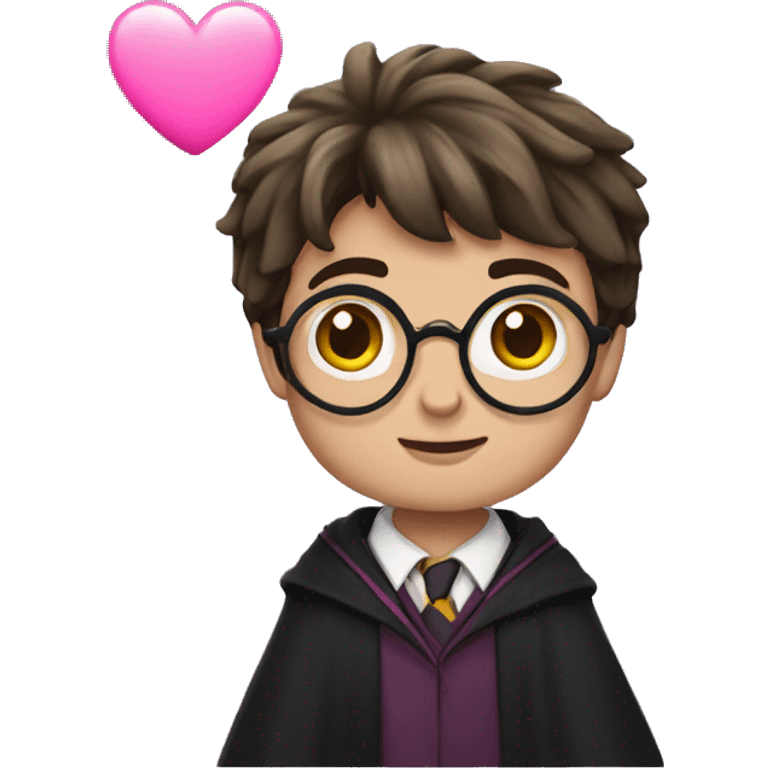 Harry Potter holding a pink heart  emoji