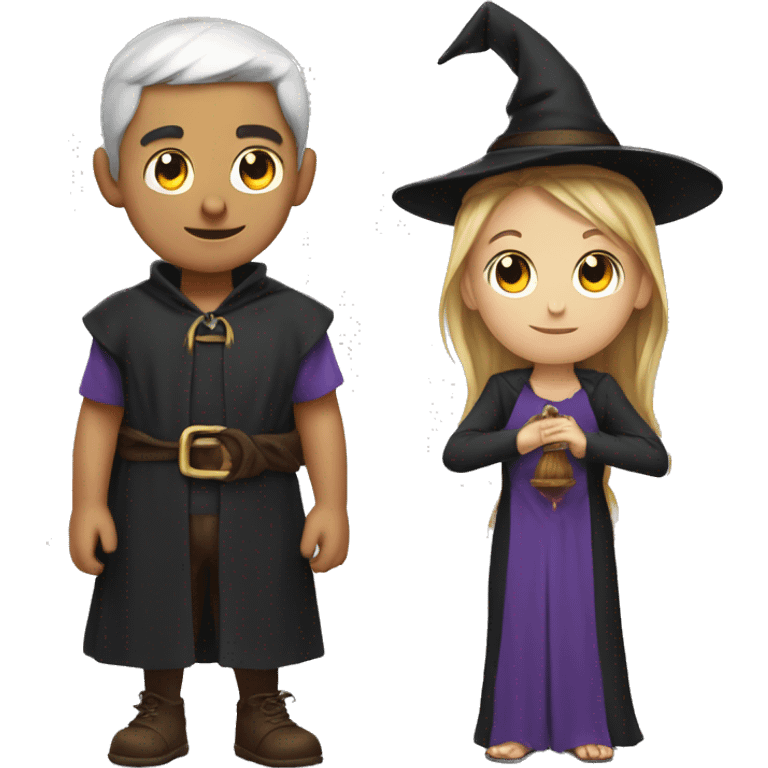 young witch and sorcerer emoji