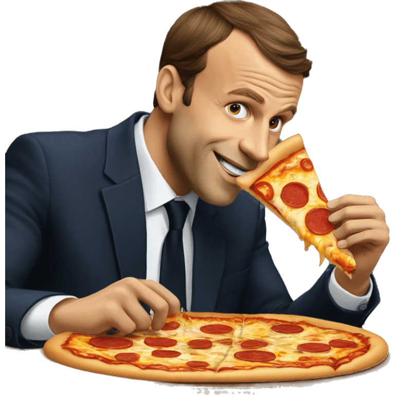 Macron qui mange une pizza  emoji