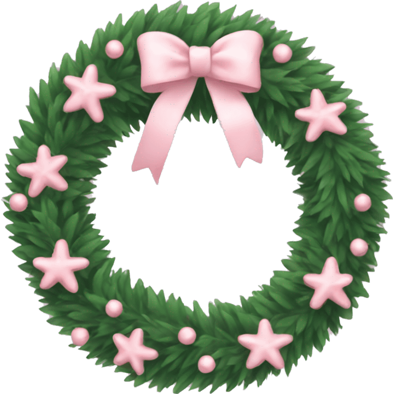 wreath with pale pink bows christmas mood emoji