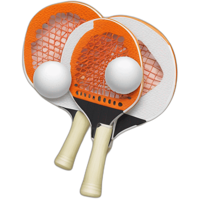 ping pong rackets and ping pong ball emoji