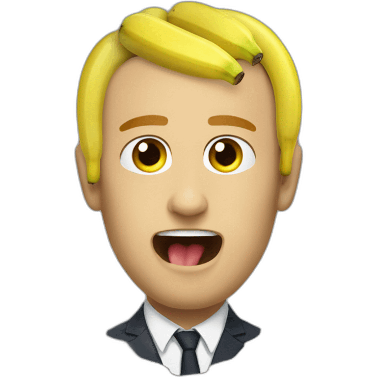 Macron mange une banane  emoji