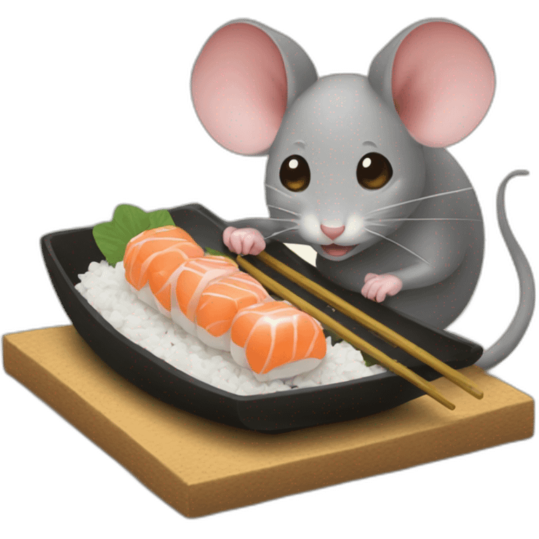 Mouse eat suchi emoji