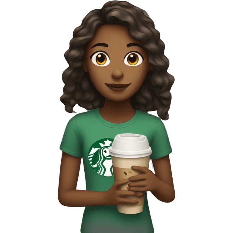 girl holding starbucks drink  emoji