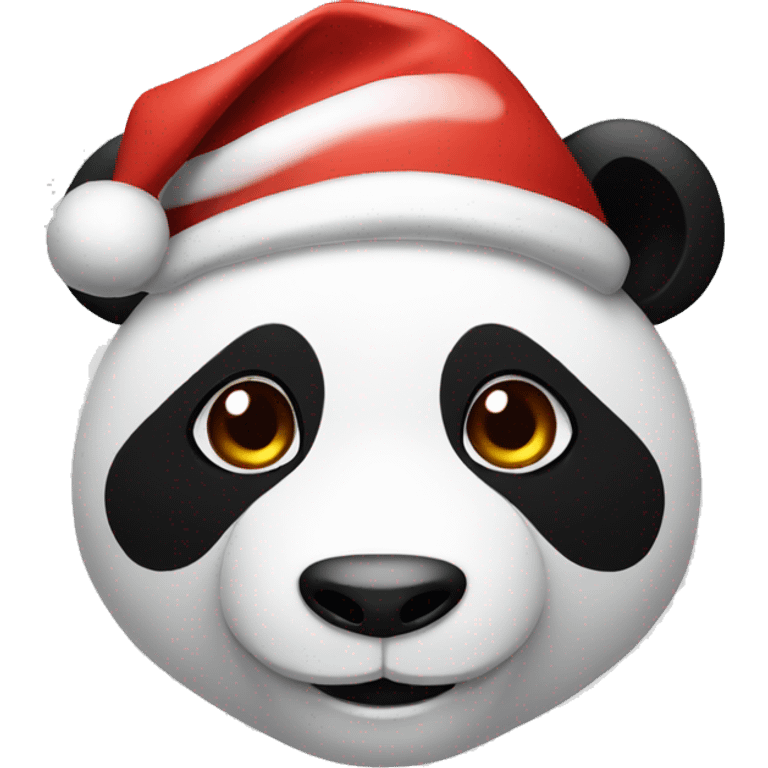 Panda wearing Santa hat emoji