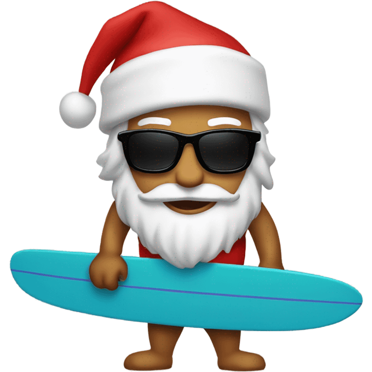 Santa with sunglasses surfing  emoji