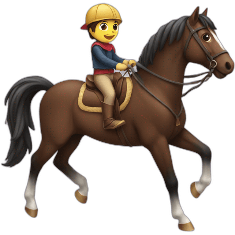 Kid riding on horse emoji