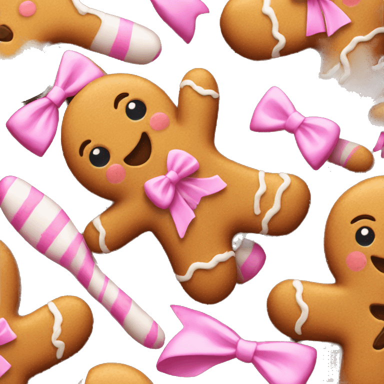 An gingerbread with a pink bow emoji