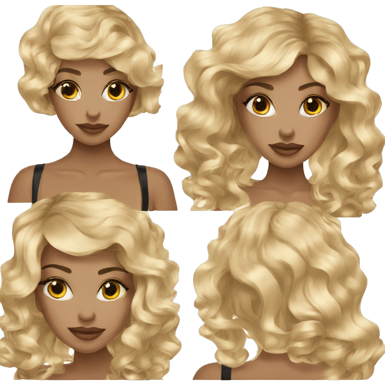 glam girl with blonde balayage  emoji