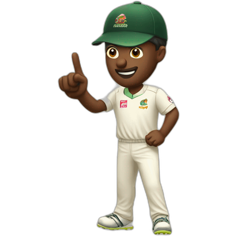 cricketer pointing finger toward screen emoji