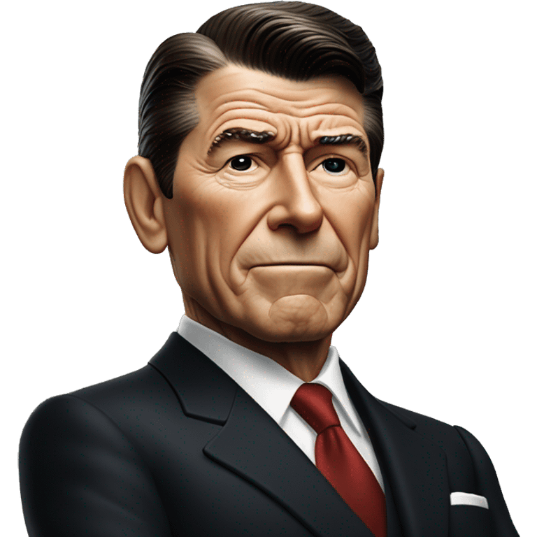 photorealistic Ronald Reagan serious emoji