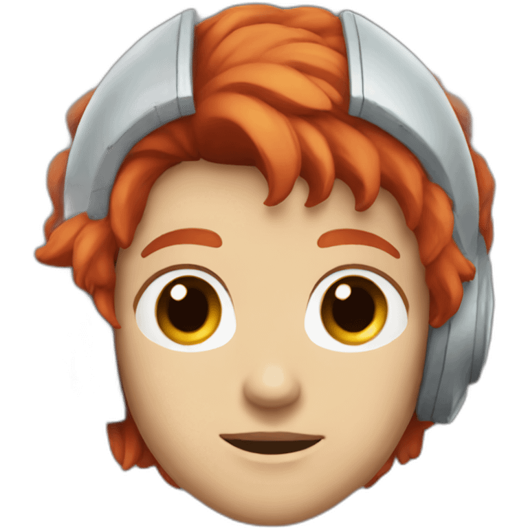 space captain square face blue eyes neat red hair emoji