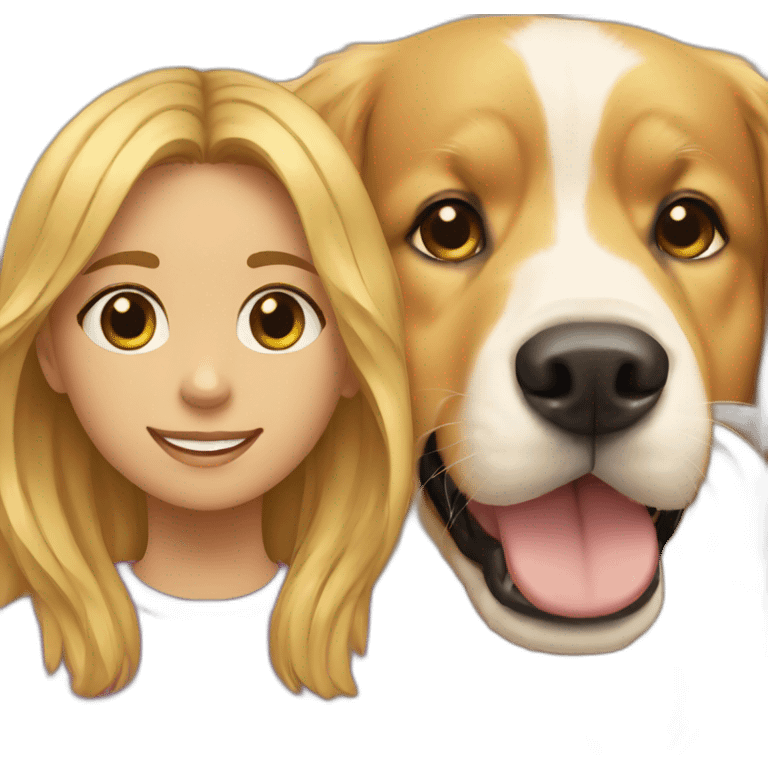 girl and golden retriever emoji