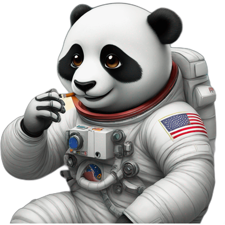 Astronaut panda smoking weed emoji