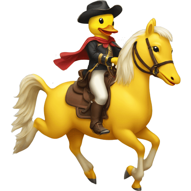 yellow duck riding a horse emoji