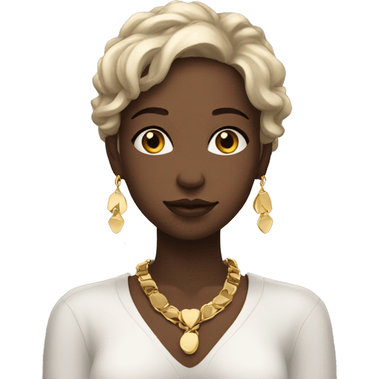 Girl with gold minimal jewellery emoji