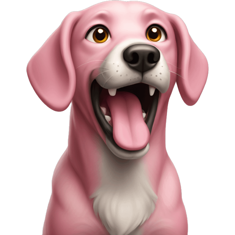 Pink dog howling  emoji