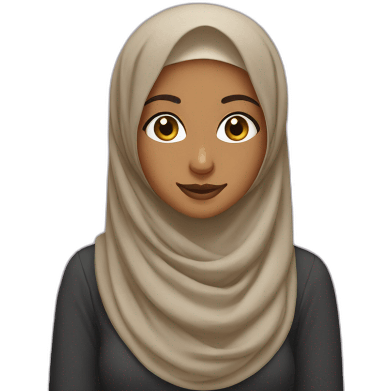 Hijabi girl with a long Beard man emoji