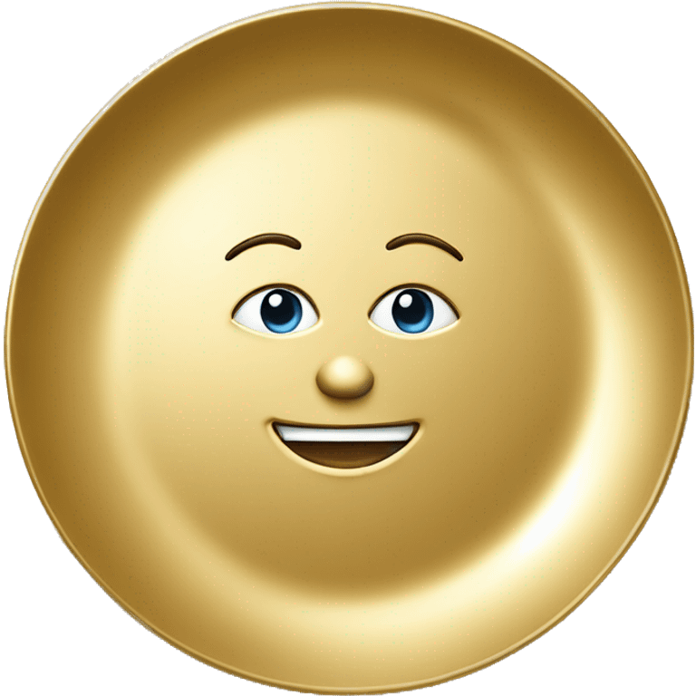 Realistic lying flat empty gold christmas charger plate. emoji