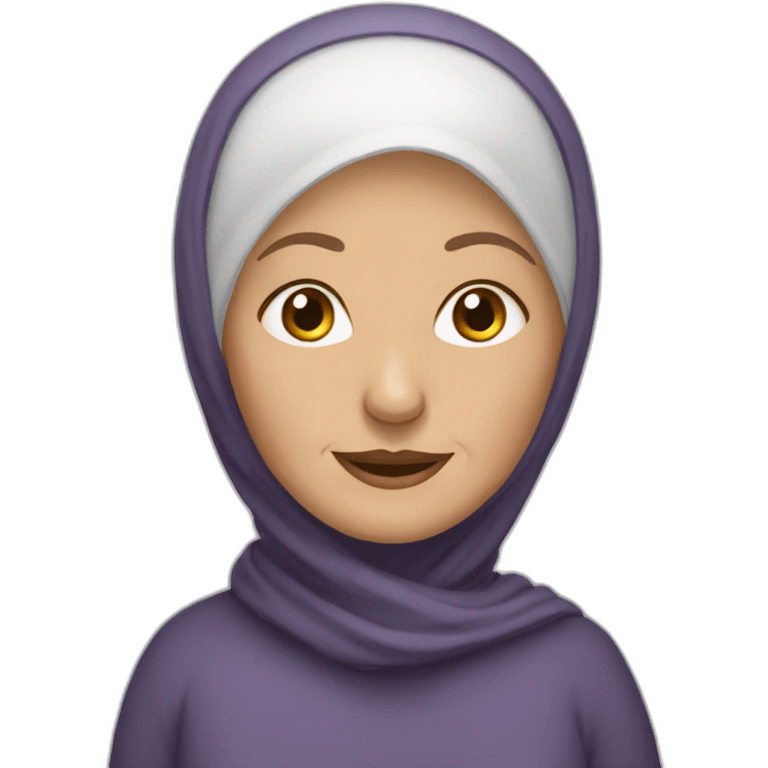 very old white woman hijab emoji