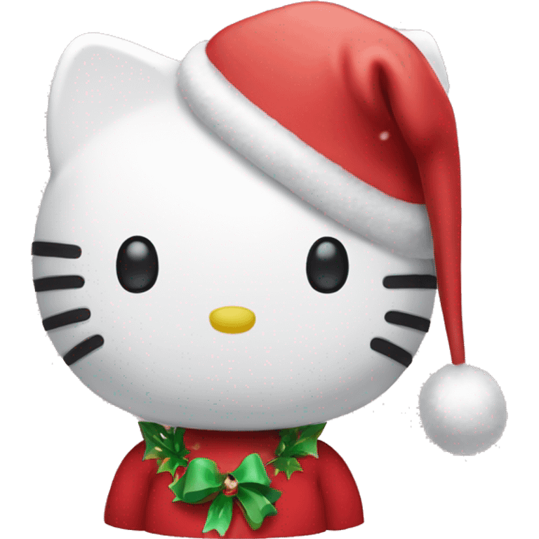 Hello kitty wearing a cristmas hat  emoji