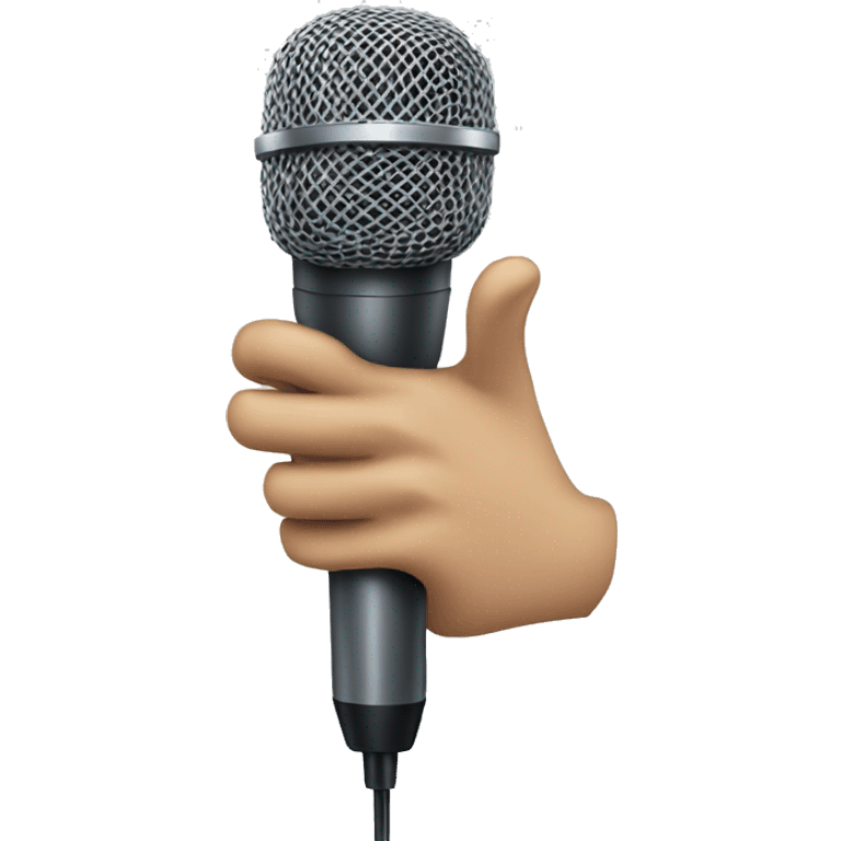 hand holding a microphone up emoji