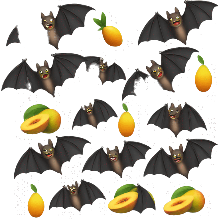 Bat eating an mango emoji