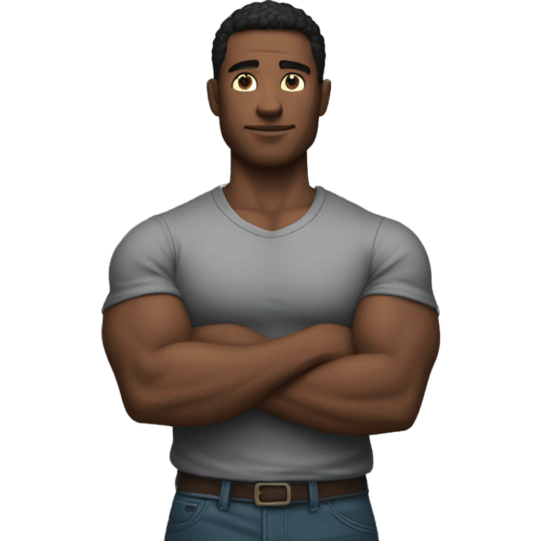 Fit man with arms crossed emoji