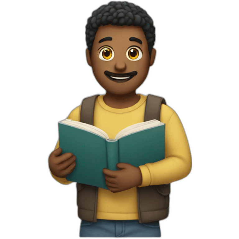 man holding a book emoji