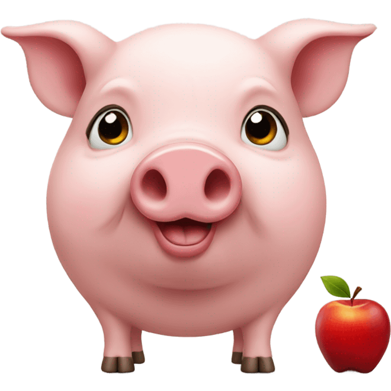 Pig with a apple  emoji